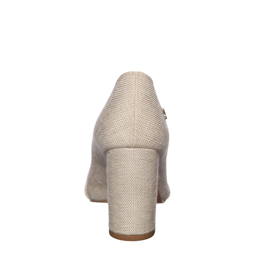 Peep Toe Antalia Bege Nude Salto Grosso - vista 3 de 3