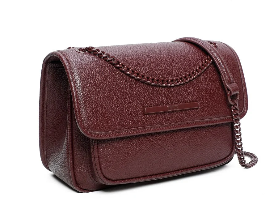Bolsa Média Esmaltada Vinho - vista 2 de 4