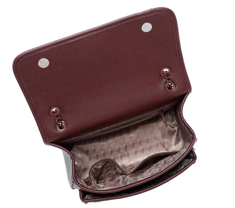 Bolsa Média Esmaltada Vinho - vista 4 de 4