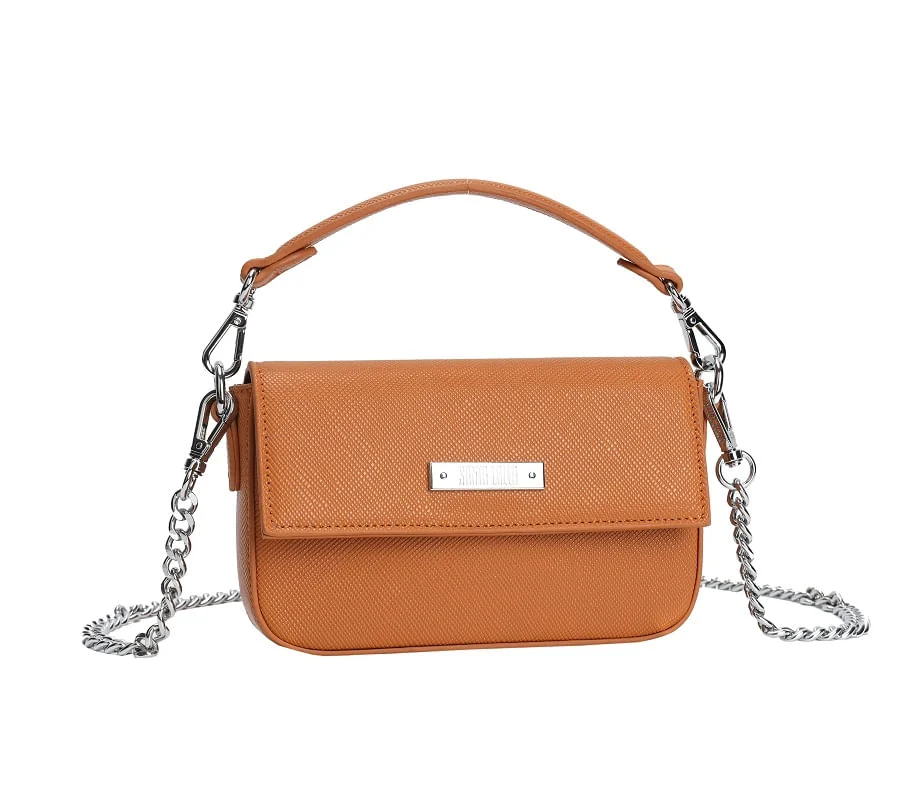 Bolsa Risco Pequena Corrente Laranja - vista 2 de 4