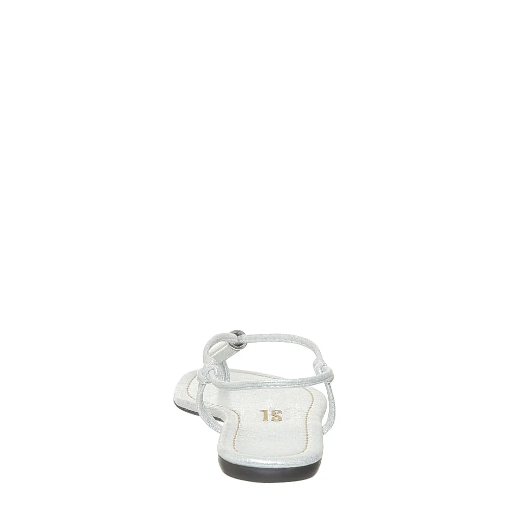 Rasteira Tecido Shine Strass Prata - vista 4 de 4