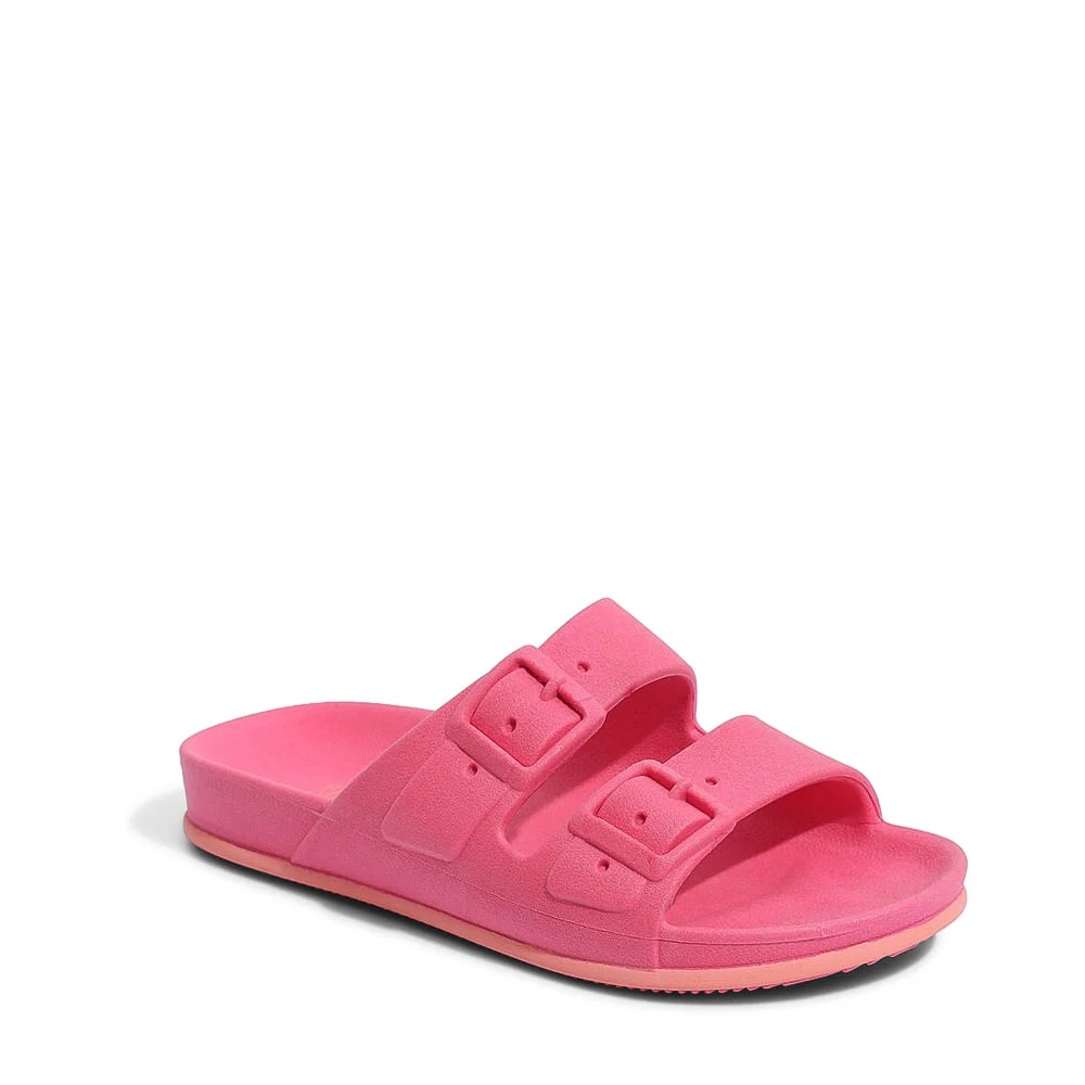 Sandália Slide Infantil Rosa Camélia Borracha - vista 3 de 4