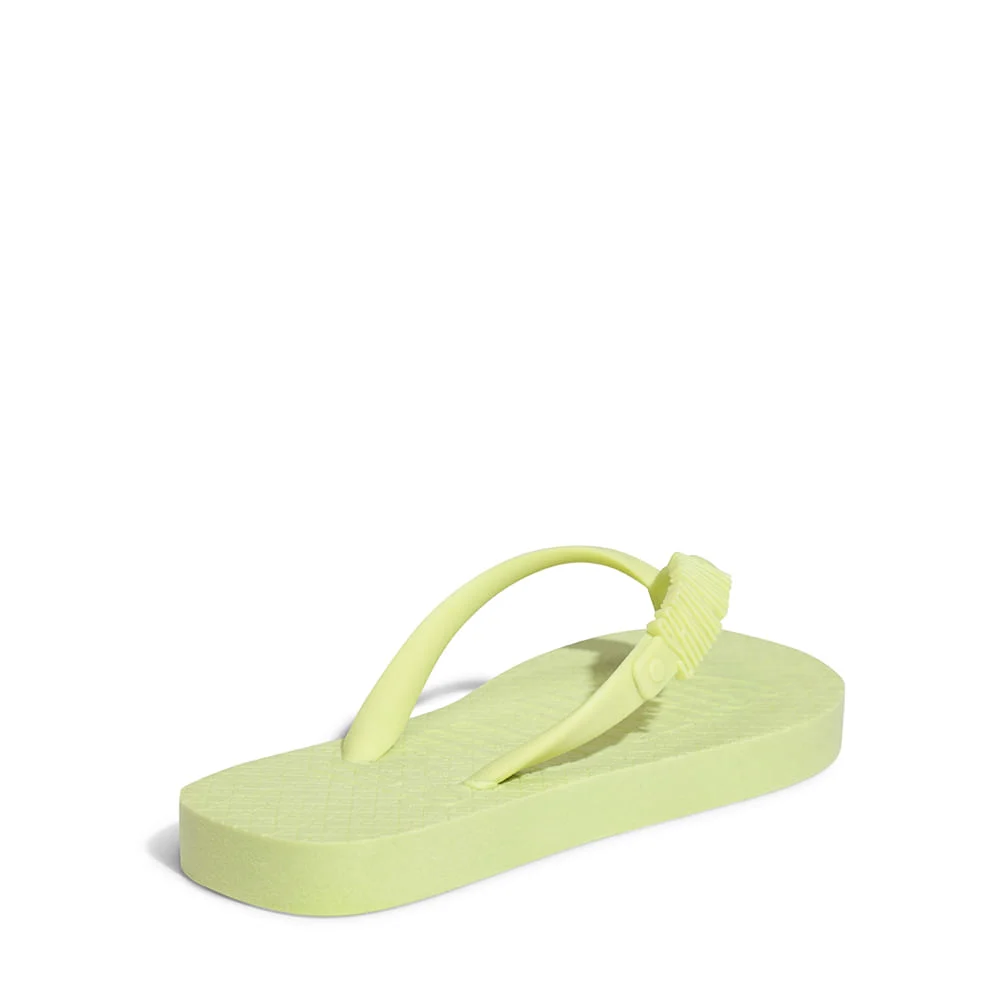 Flip Flop Infantil Neon Verde Oliva Borracha Salto Flat - vista 4 de 4