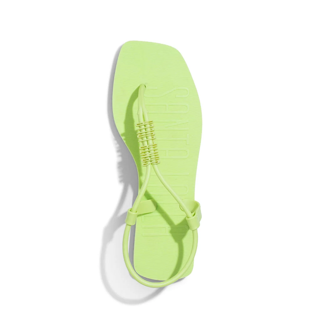 Rasteira Borracha Neon Verde Oliva - vista 2 de 4