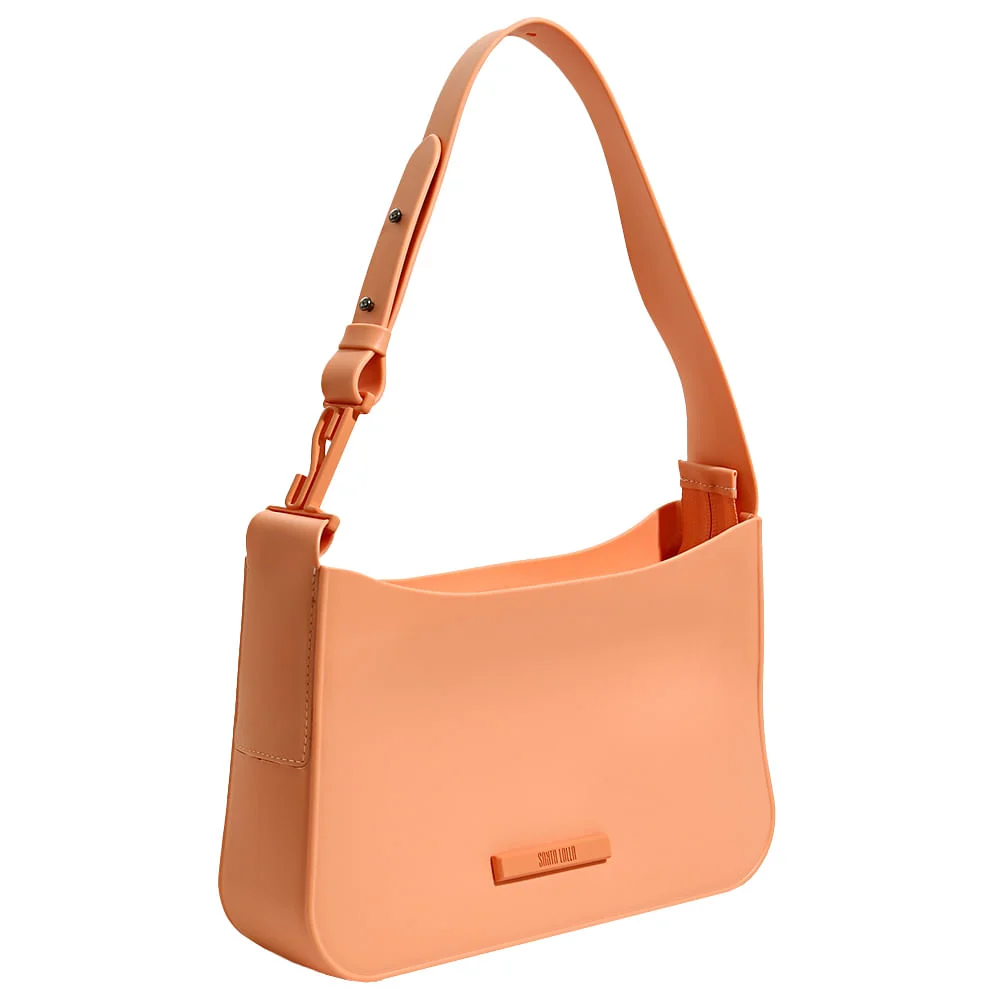 Bolsa Baguete Borracha Laranja Pêssego - vista 5 de 5