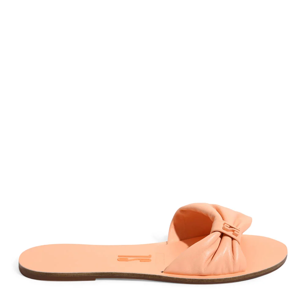 Rasteira Couro Nobre Soft Laranja Pêssego - vista 1 de 2