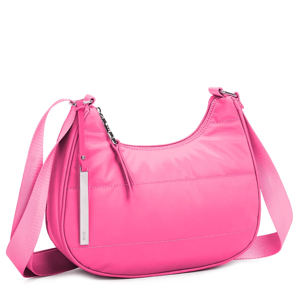 Bolsa Hobo Rosa Pink Nylon Alça de Ombro - vista 2 de 3