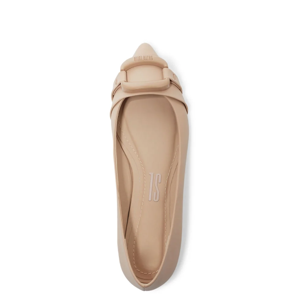 Sapatilha Fivela Napa Paris Bege Bico Fino - vista 3 de 4