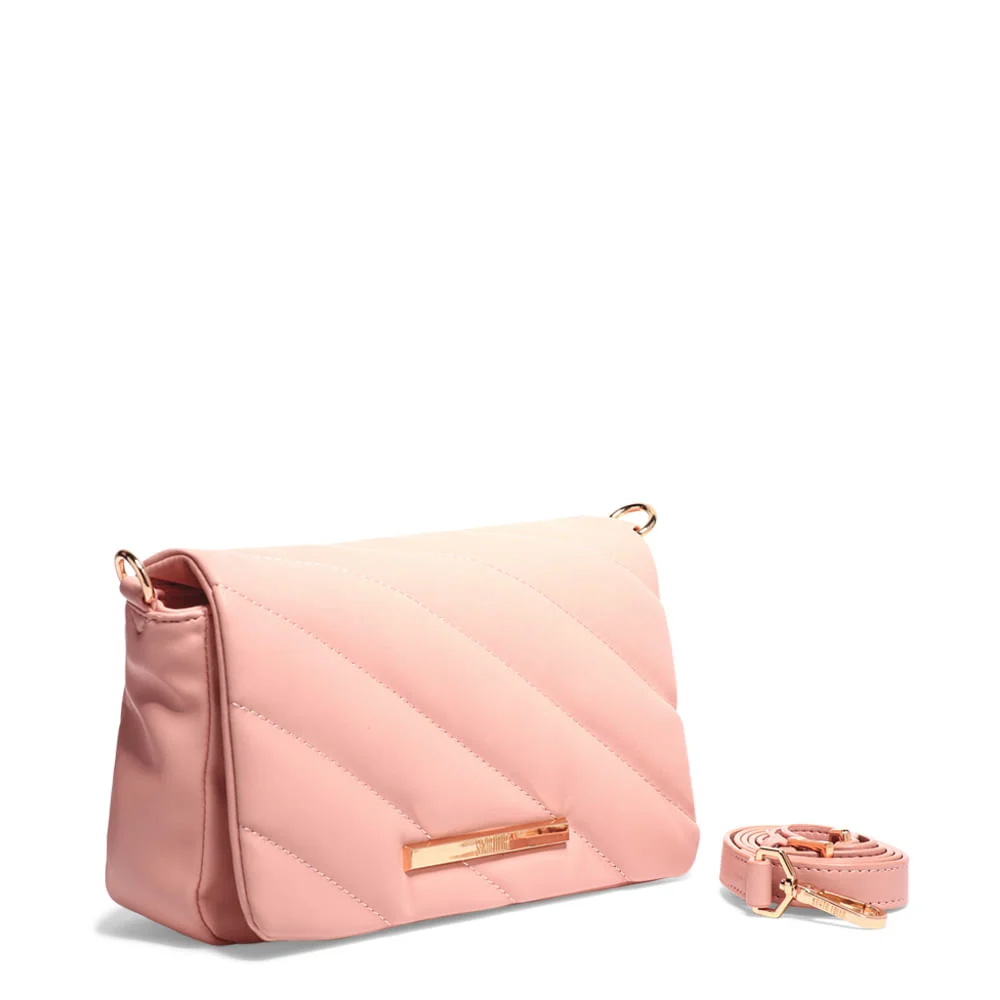 Bolsa Transversal Rosa Matelassê Média - vista 3 de 4