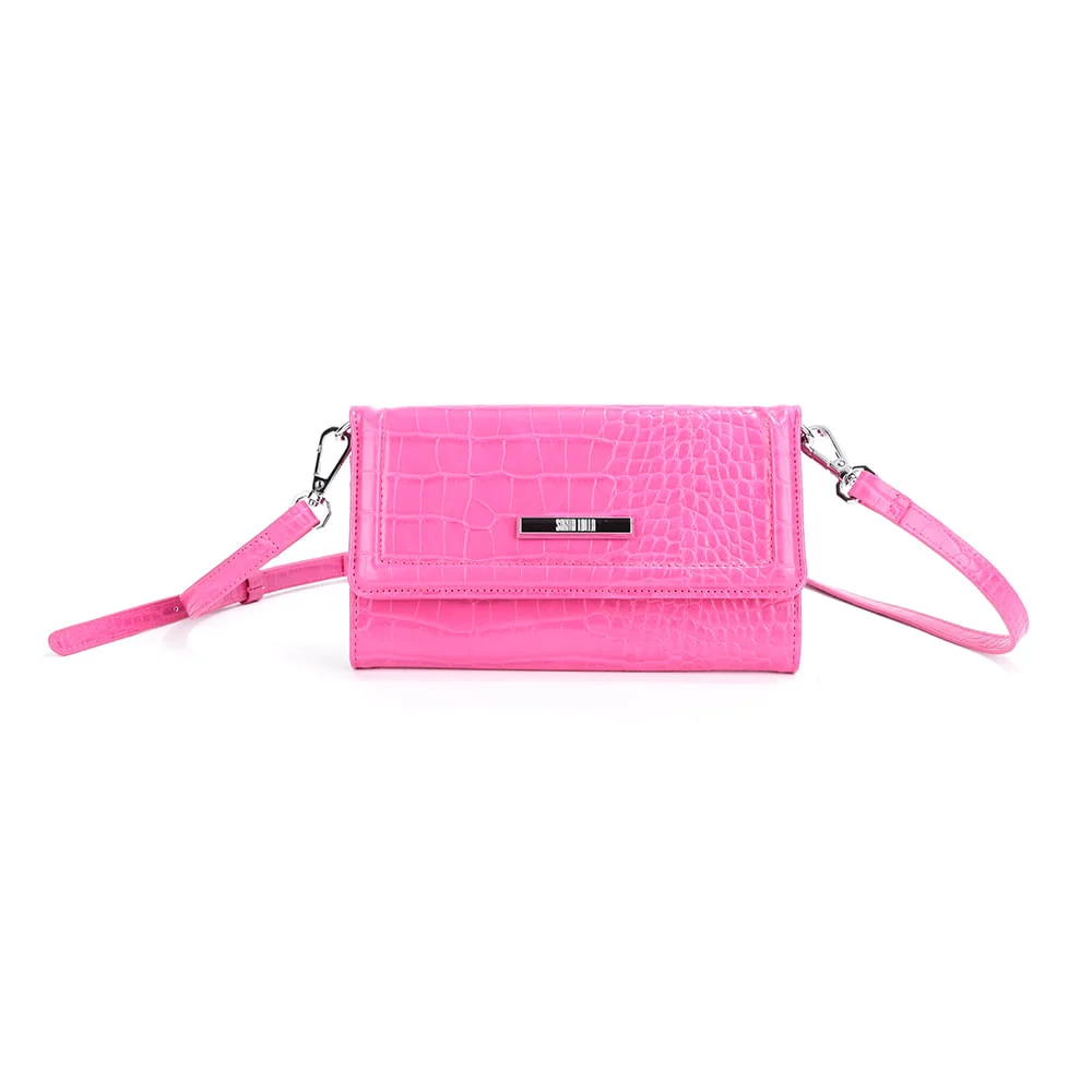 Bolsa Material Croco Pink - vista 1 de 5