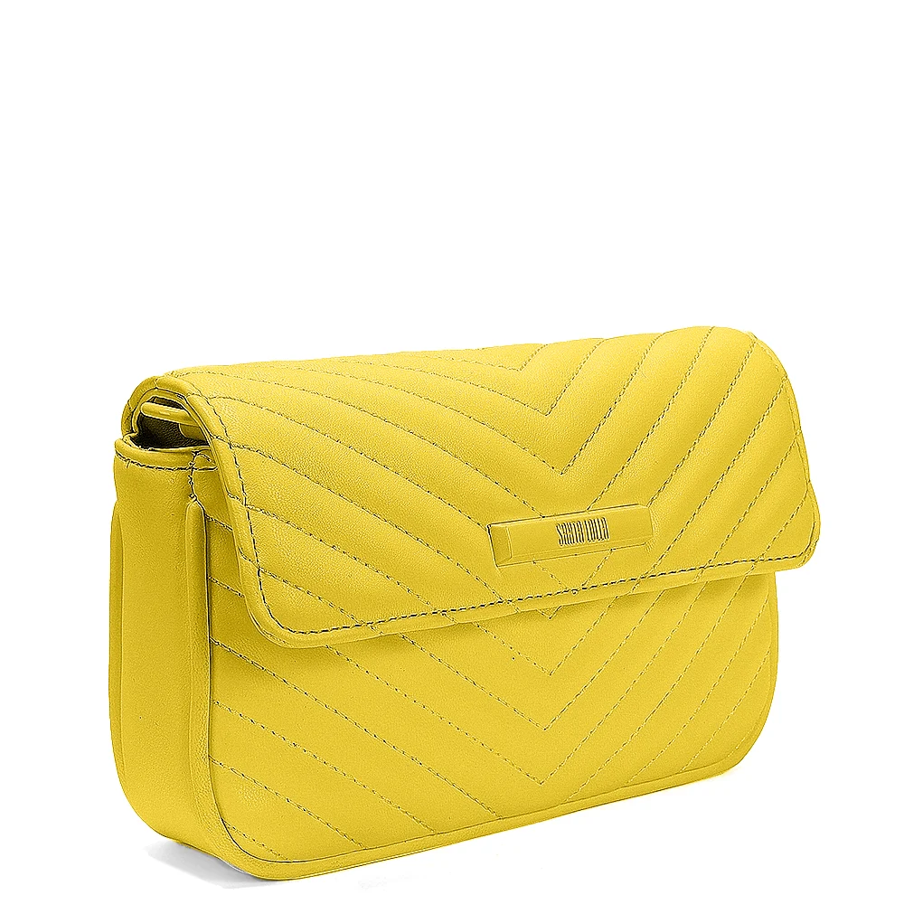 Bolsa Transversal Matelassê Soft Amarela - vista 2 de 4