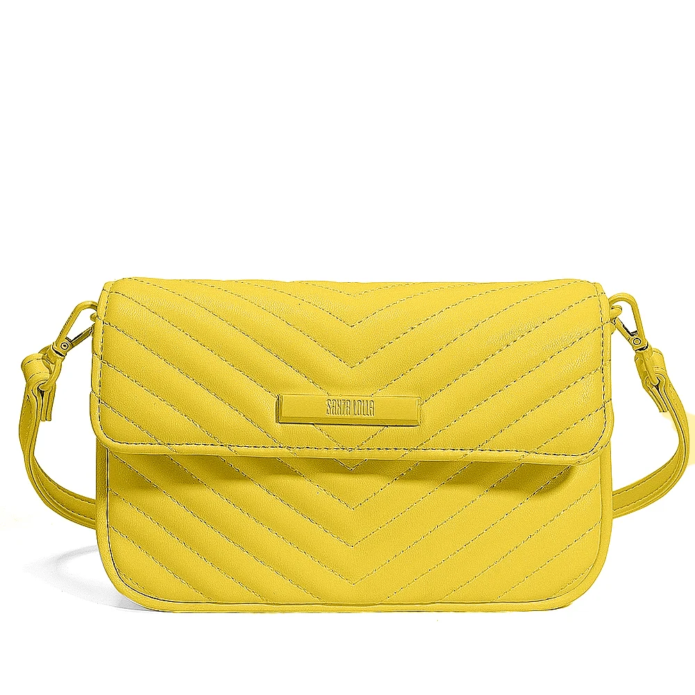 Bolsa Transversal Matelassê Soft Amarela - vista 3 de 4