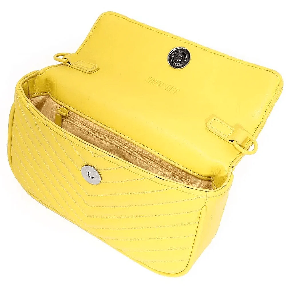 Bolsa Transversal Matelassê Soft Amarela - vista 4 de 4