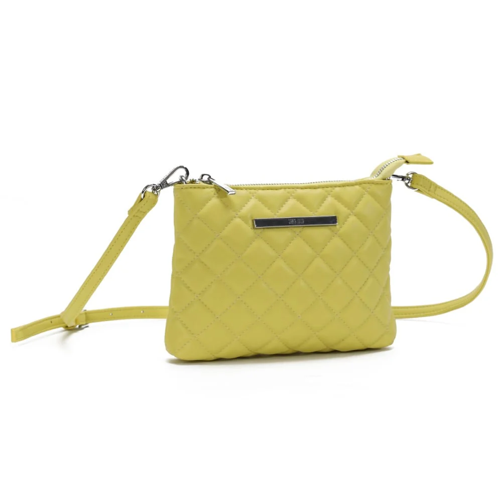 Bolsa Transversal Verde Limão Matelassê Alça Fina - vista 2 de 7