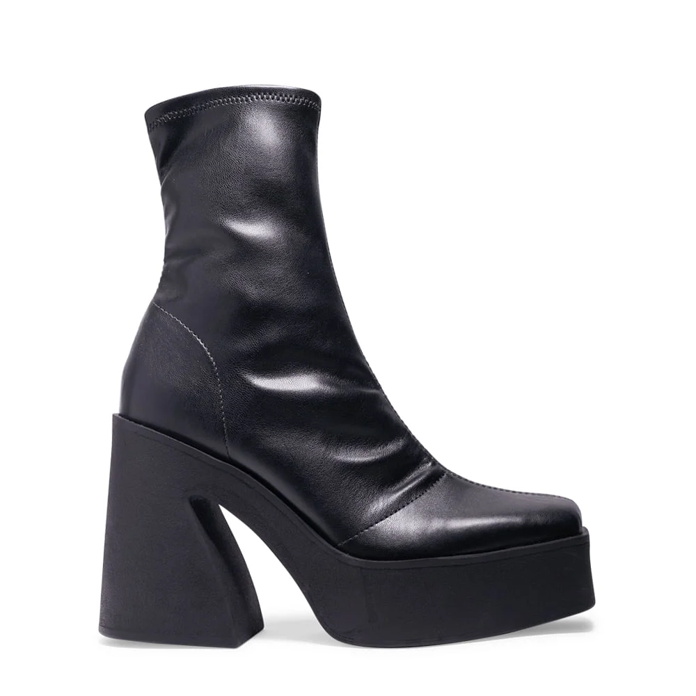 Bota Meia Pata Preta Stretch Cano Médio - vista 1 de 3