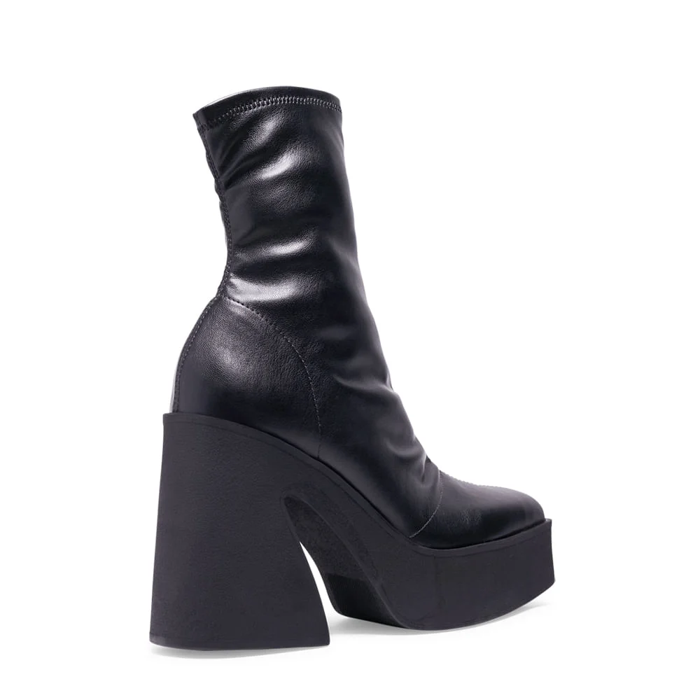 Bota Meia Pata Preta Stretch Cano Médio - vista 3 de 3