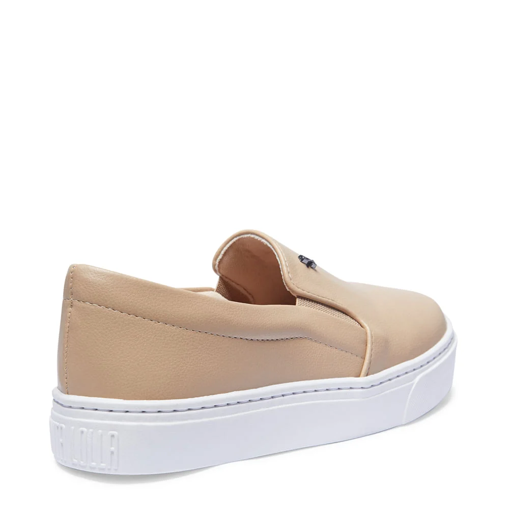 Tênis Slip On Bege Flatform - vista 3 de 3