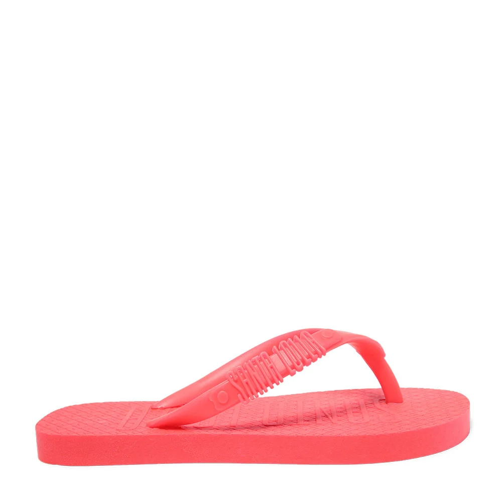Flip Flop Infantil Rosa Neon Borracha Salto Flat - vista 1 de 4