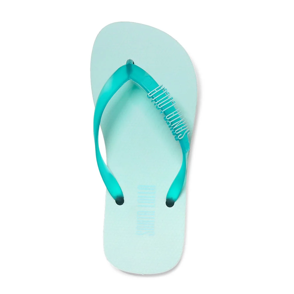 Flip Flop Infantil Azul Turquesa Borracha Flat - vista 2 de 4