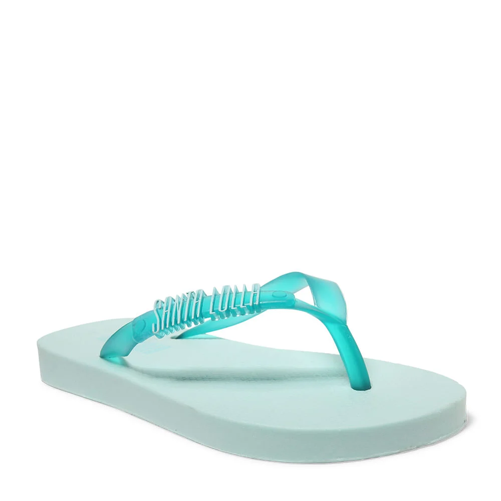 Flip Flop Infantil Azul Turquesa Borracha Flat - vista 3 de 4
