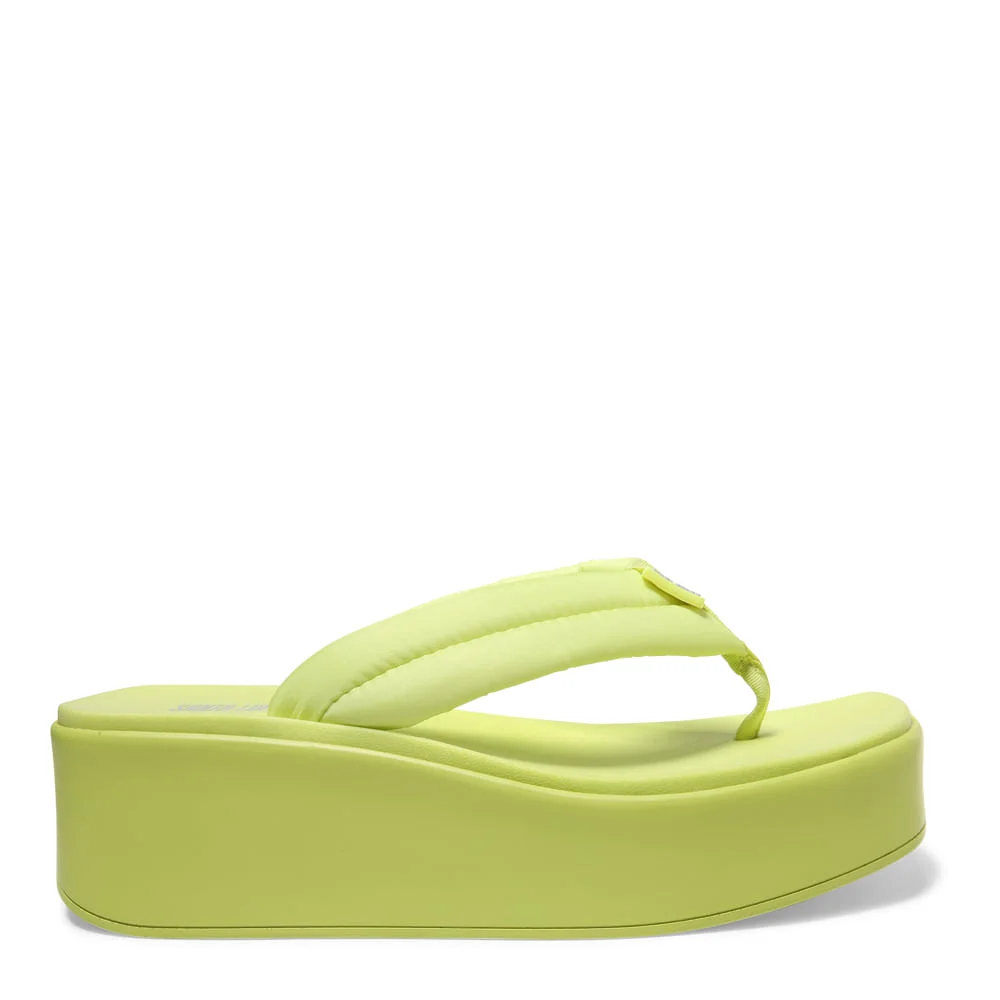 Sandália Papete Thong Plataforma Flatform de Borracha Verde - vista 1 de 4