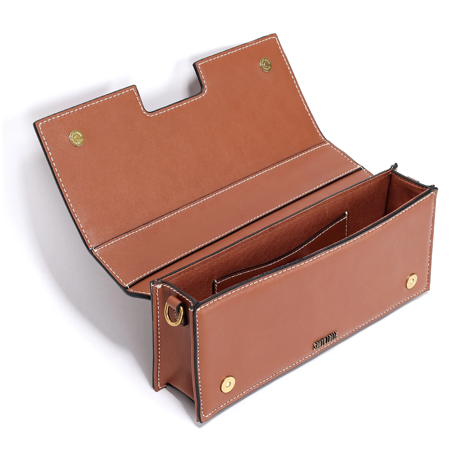 Bolsa Baguete Marrom Alça Fina - vista 3 de 3