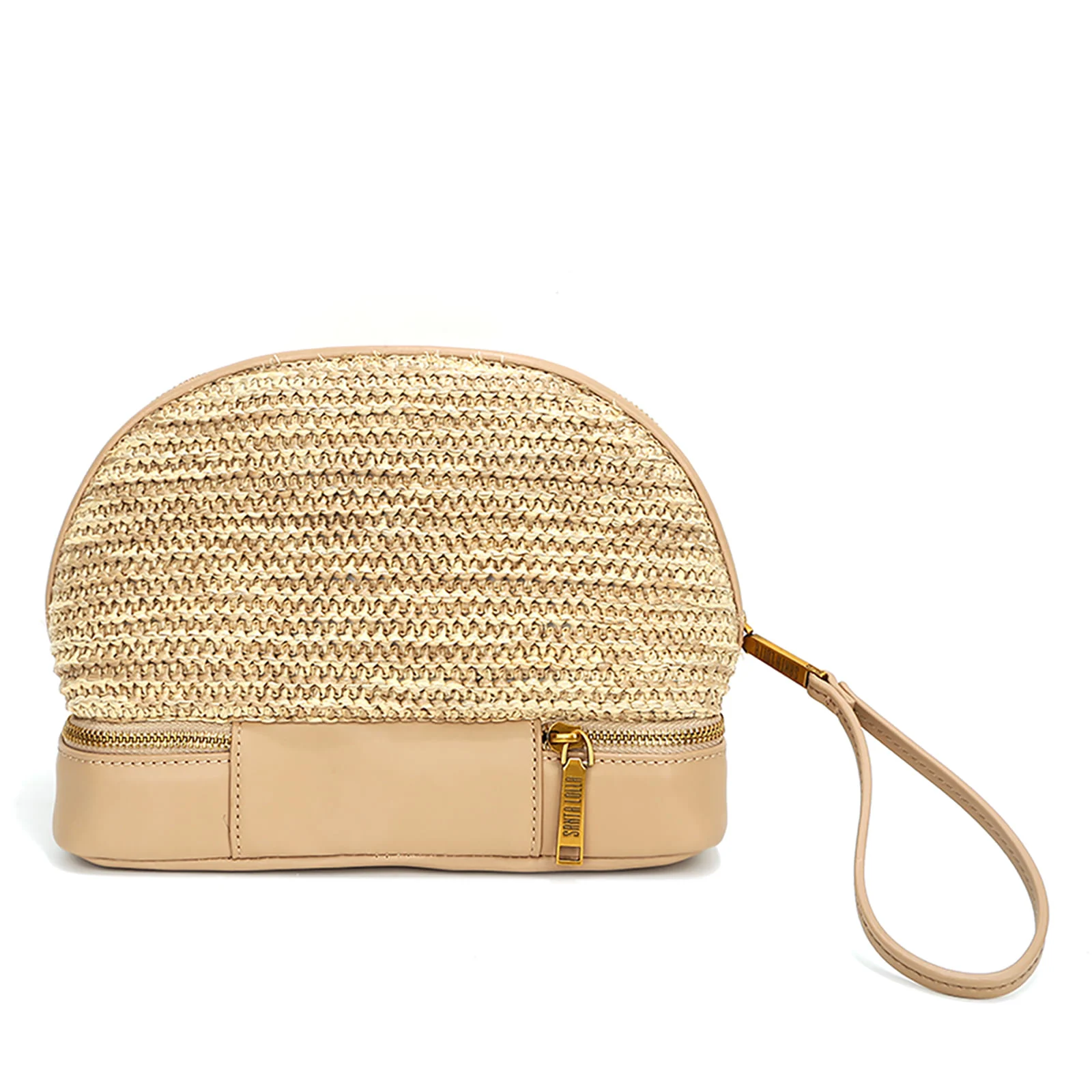 Necessaire Bege Palha Alça de Mão - vista 3 de 5