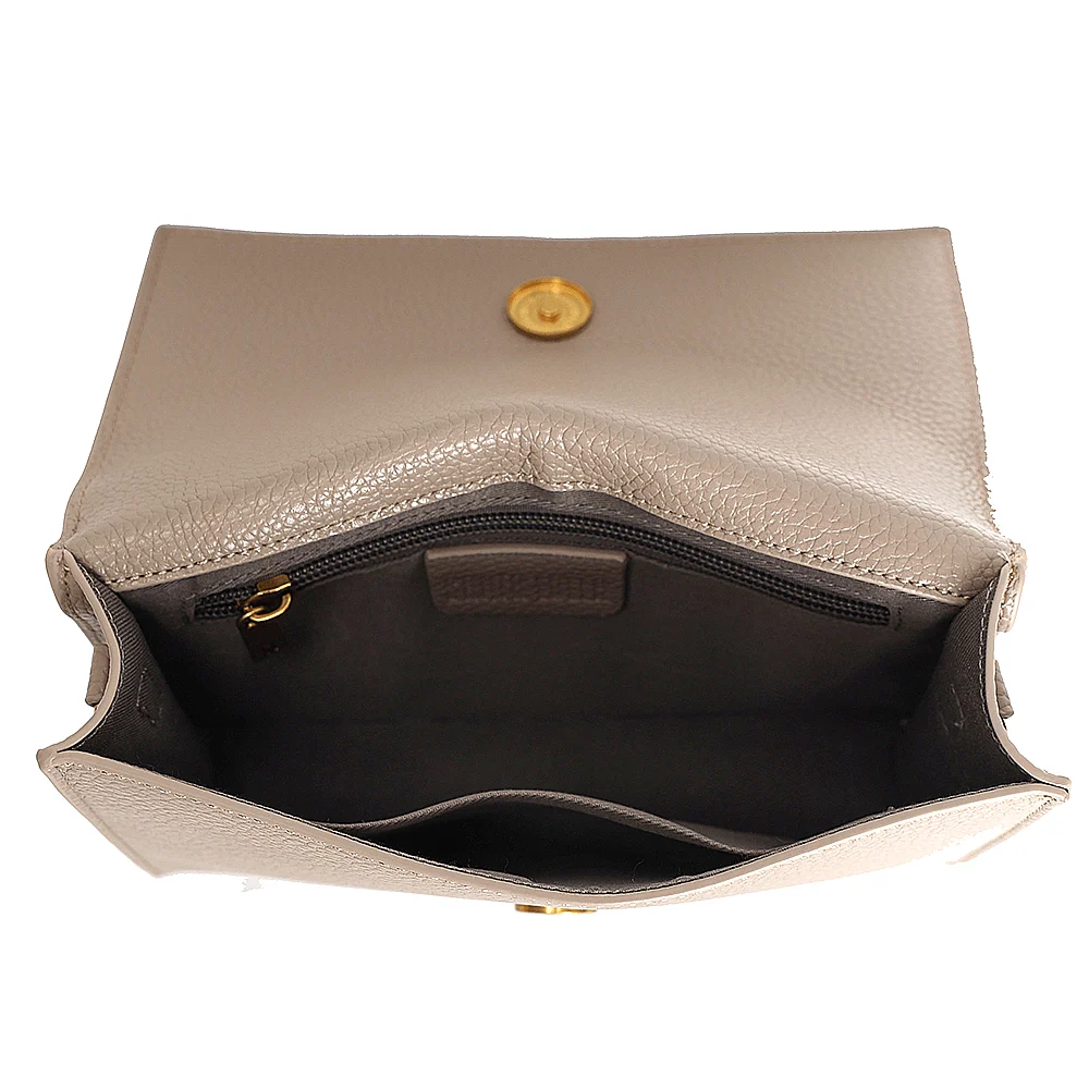 Bolsa Tiracolo Bege Alça Corrente Dourada - vista 4 de 4