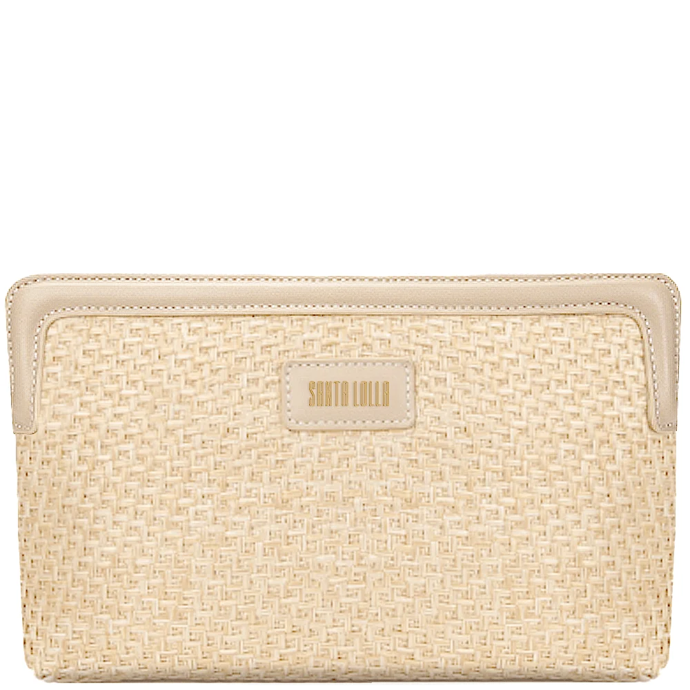 Clutch Palha Bege Alça Fina Removível - vista 1 de 4