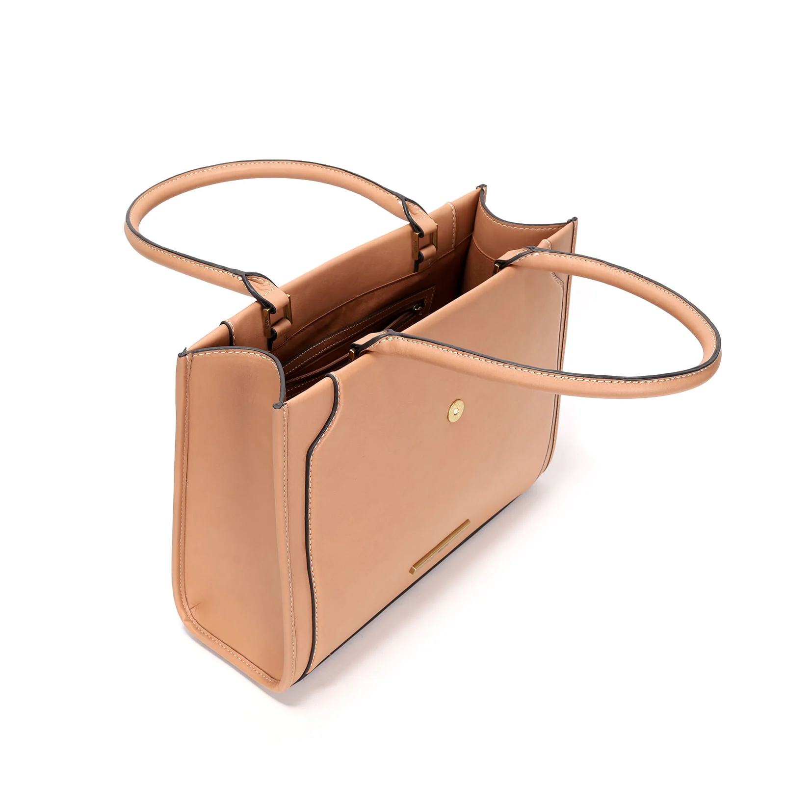 Bolsa Tote Marrom Claro Grande Fivela - vista 3 de 3
