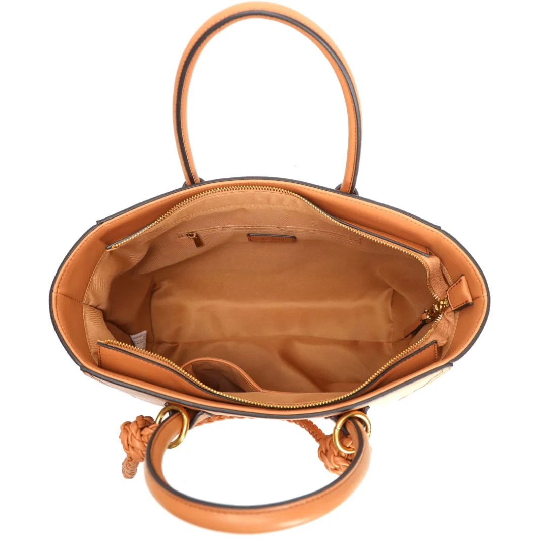 Bolsa Shopper Atanado Lisa Bege Alça de Ombro - vista 4 de 6