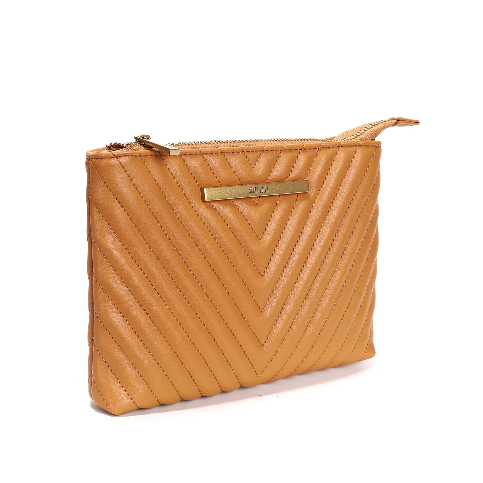 Bolsa Transversal Marrom Claro Matelassê - vista 2 de 3