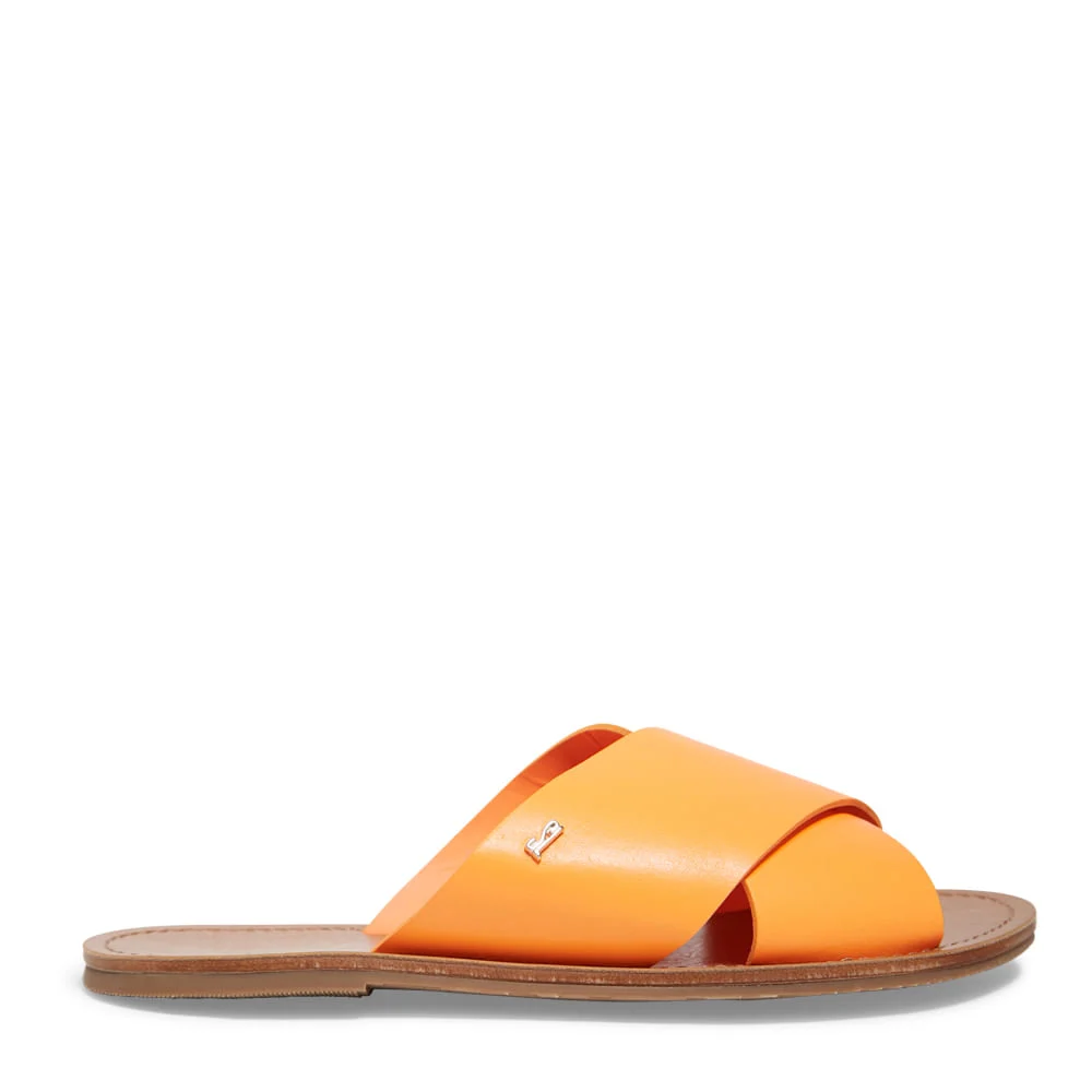 Rasteira Couro Confort Neon Laranja - vista 1 de 3