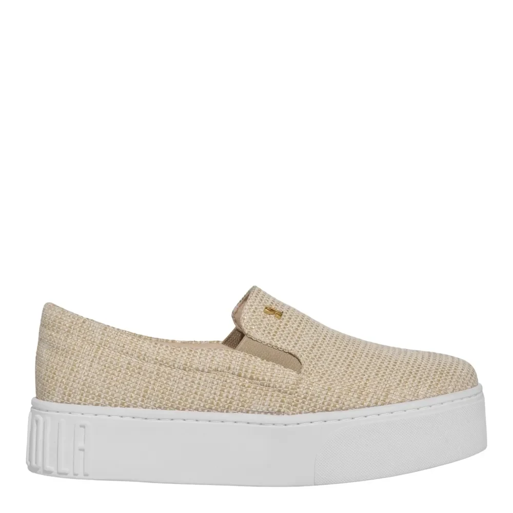Tênis Slip On Juta Plataforma Dourado - vista 1 de 4
