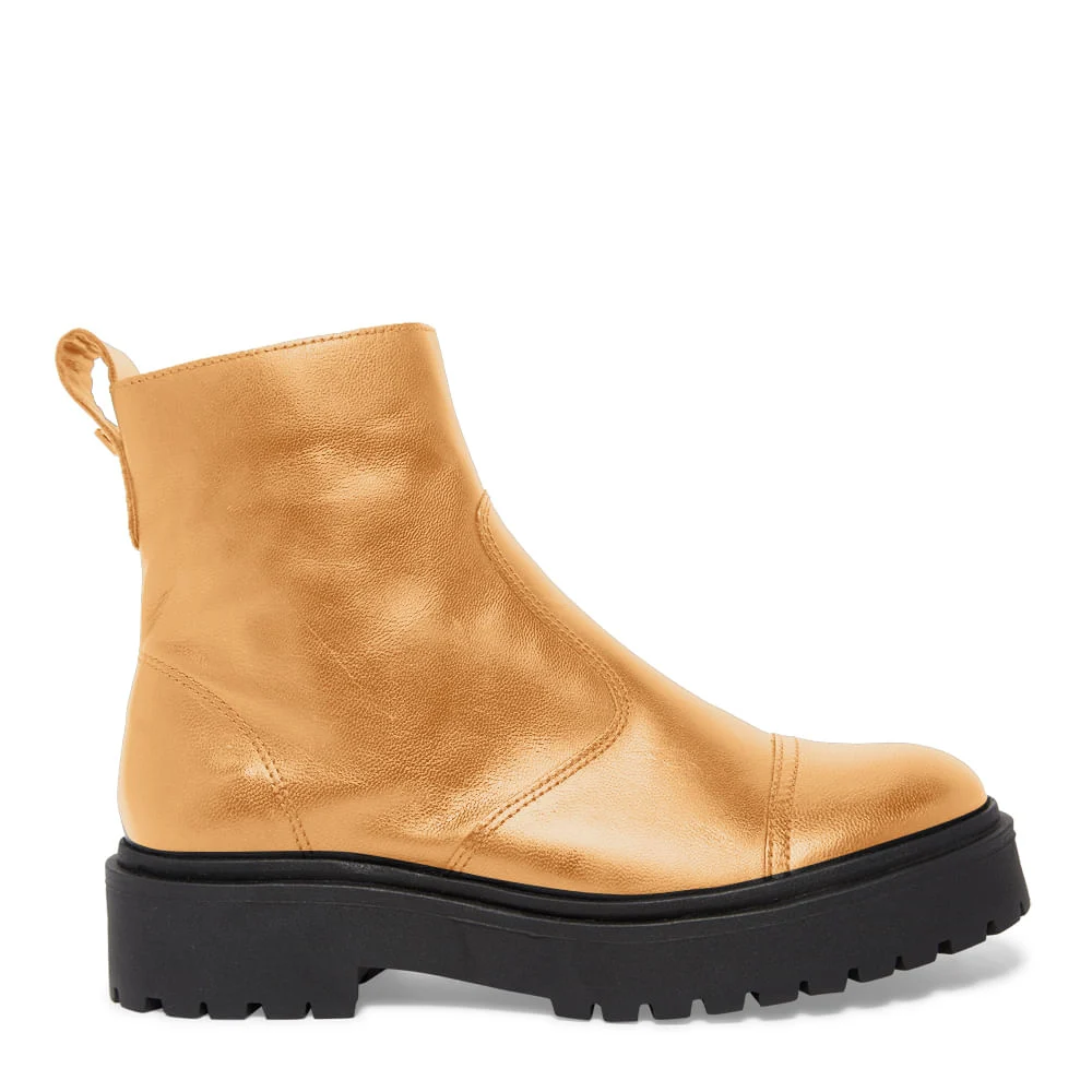 Bota Coturno Tratorado Couro Caramelo - vista 1 de 3
