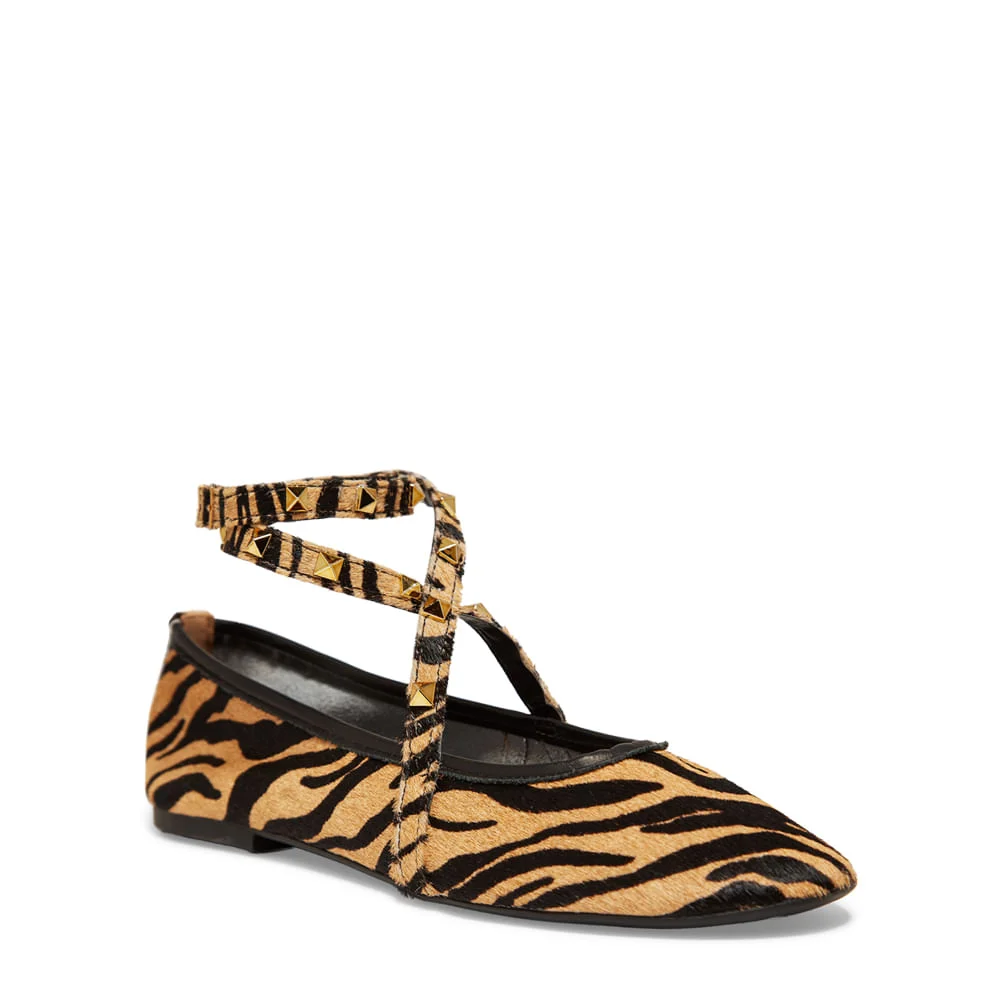 Sapatilha Couro Animal Print Tigre Tiras Spikes Amarração - vista 2 de 5