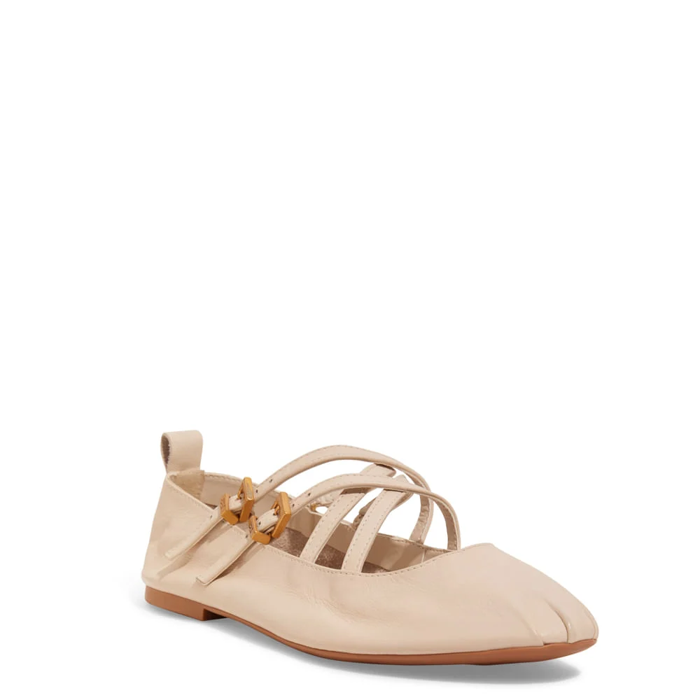 Sapatilha Couro Off White Tiras Cruzadas - vista 2 de 5