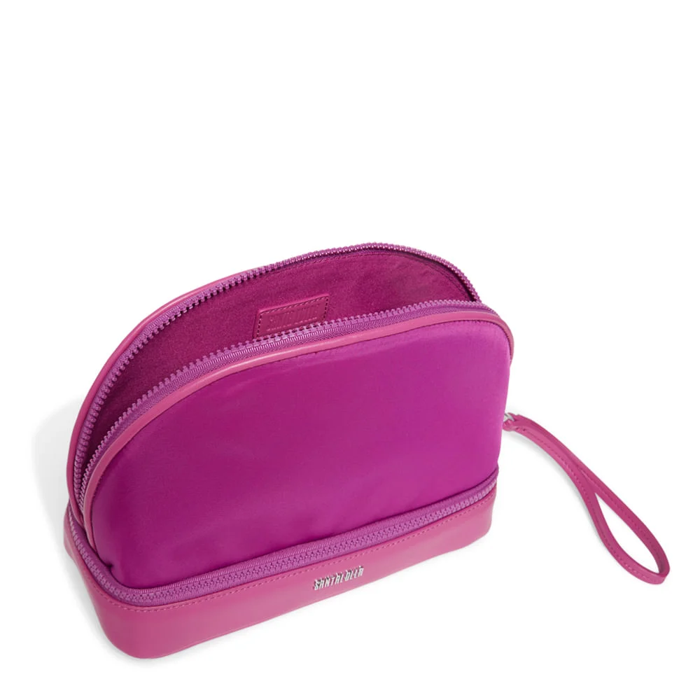 Necessaire Nylon Zíper Rosa Fúcsia - vista 3 de 5