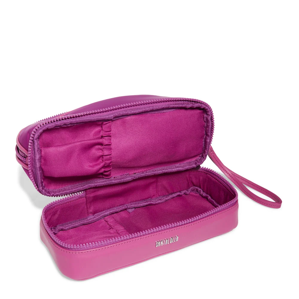 Necessaire Nylon Zíper Rosa Fúcsia - vista 4 de 5