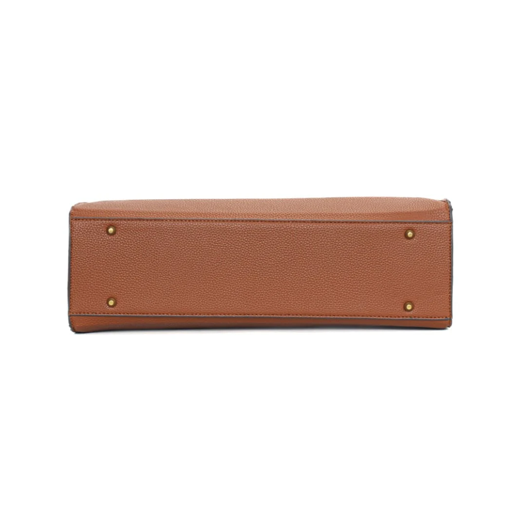 Bolsa Tote Marrom Quadrada Alça Ombro - vista 6 de 7