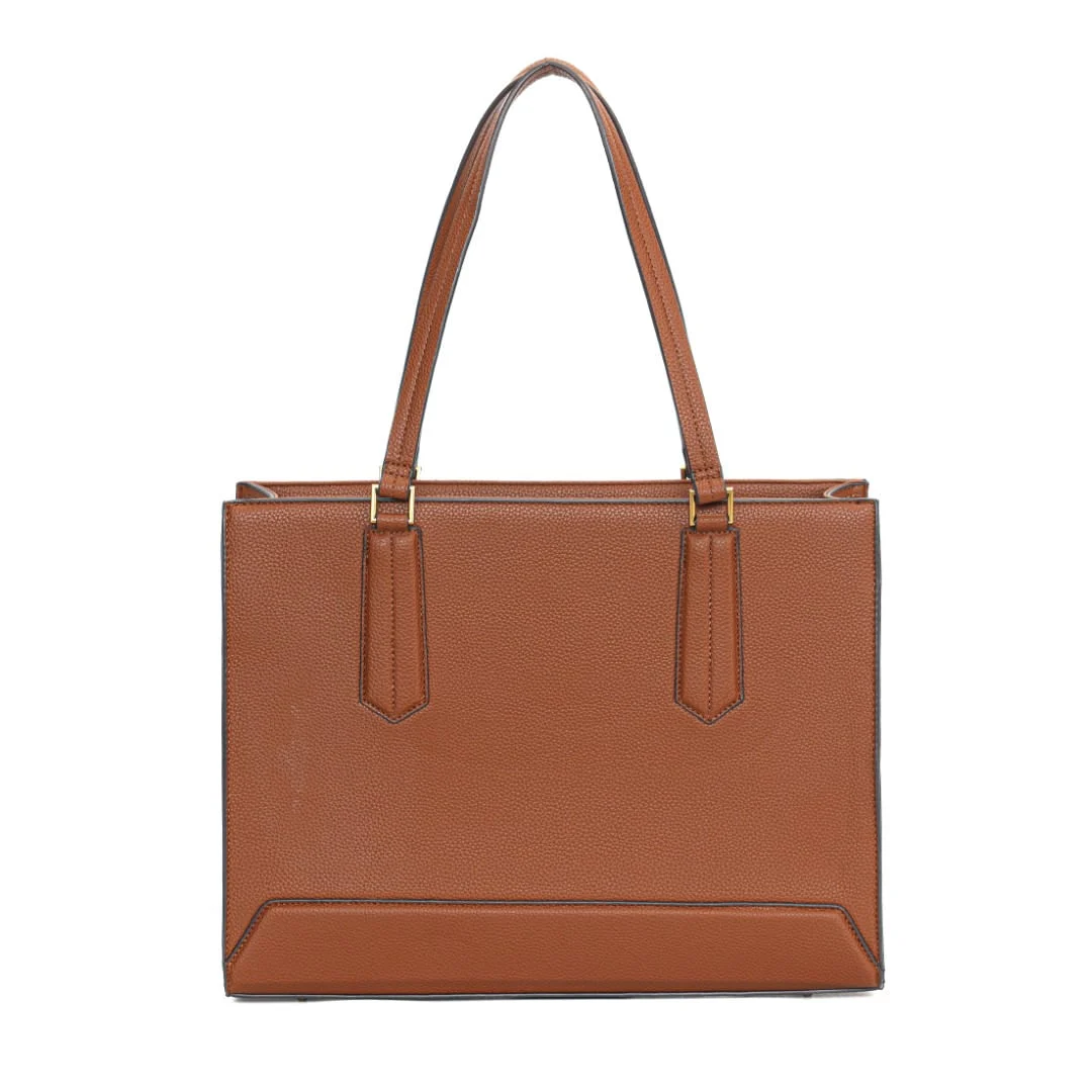 Bolsa Tote Marrom Quadrada Alça Ombro - vista 7 de 7