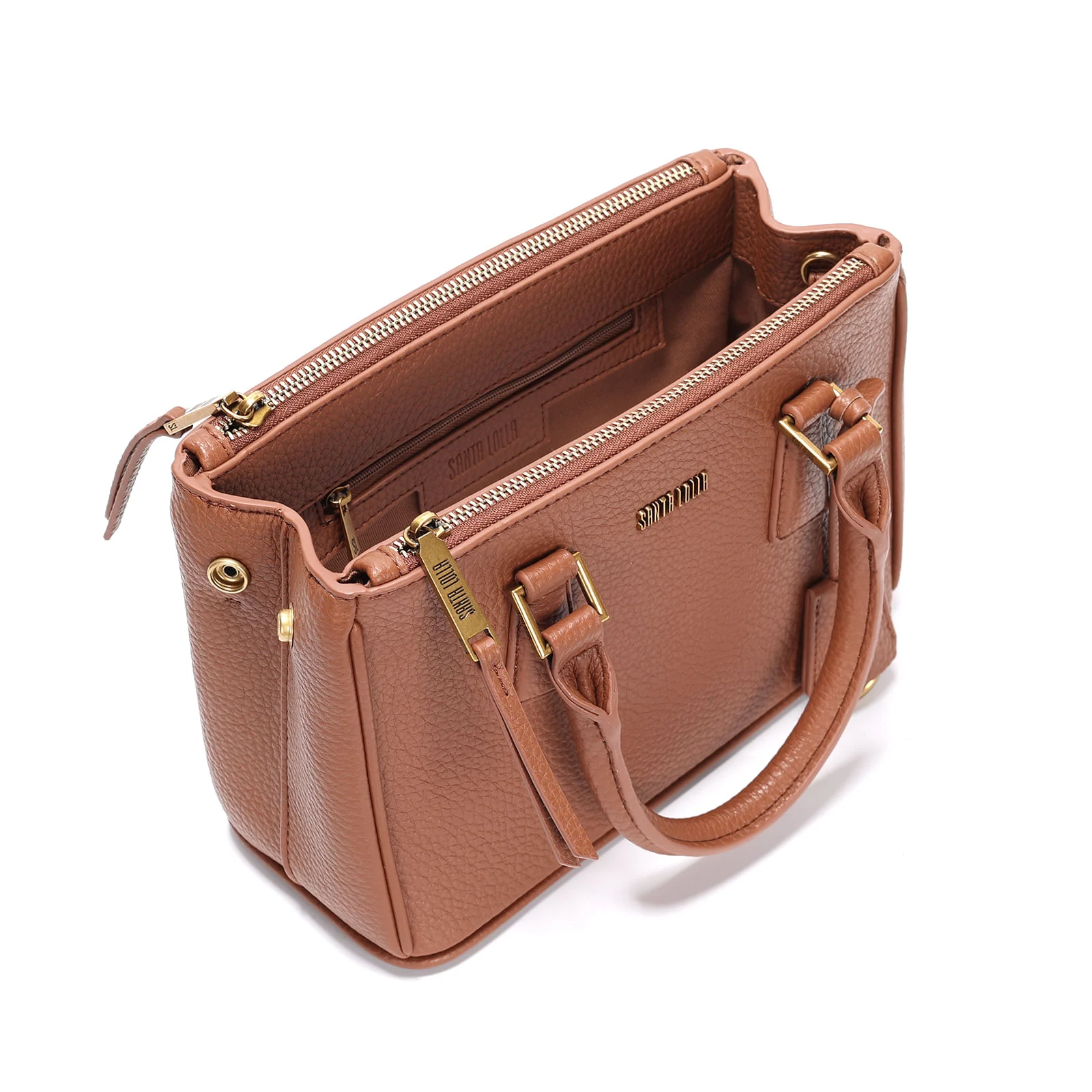 Bolsa Tote Floater Média Duas Alças Marrom - vista 3 de 3