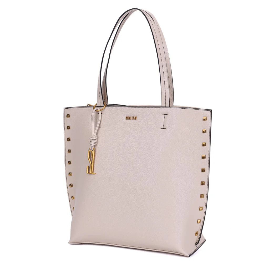 Bolsa Shopper Off WhiteTachas Alça De Ombro - vista 3 de 8