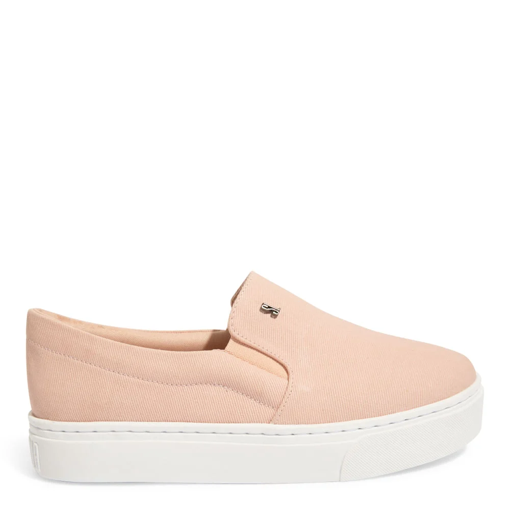 Tênis Slip On Lona Canelada Laranja Pêssego - vista 1 de 5