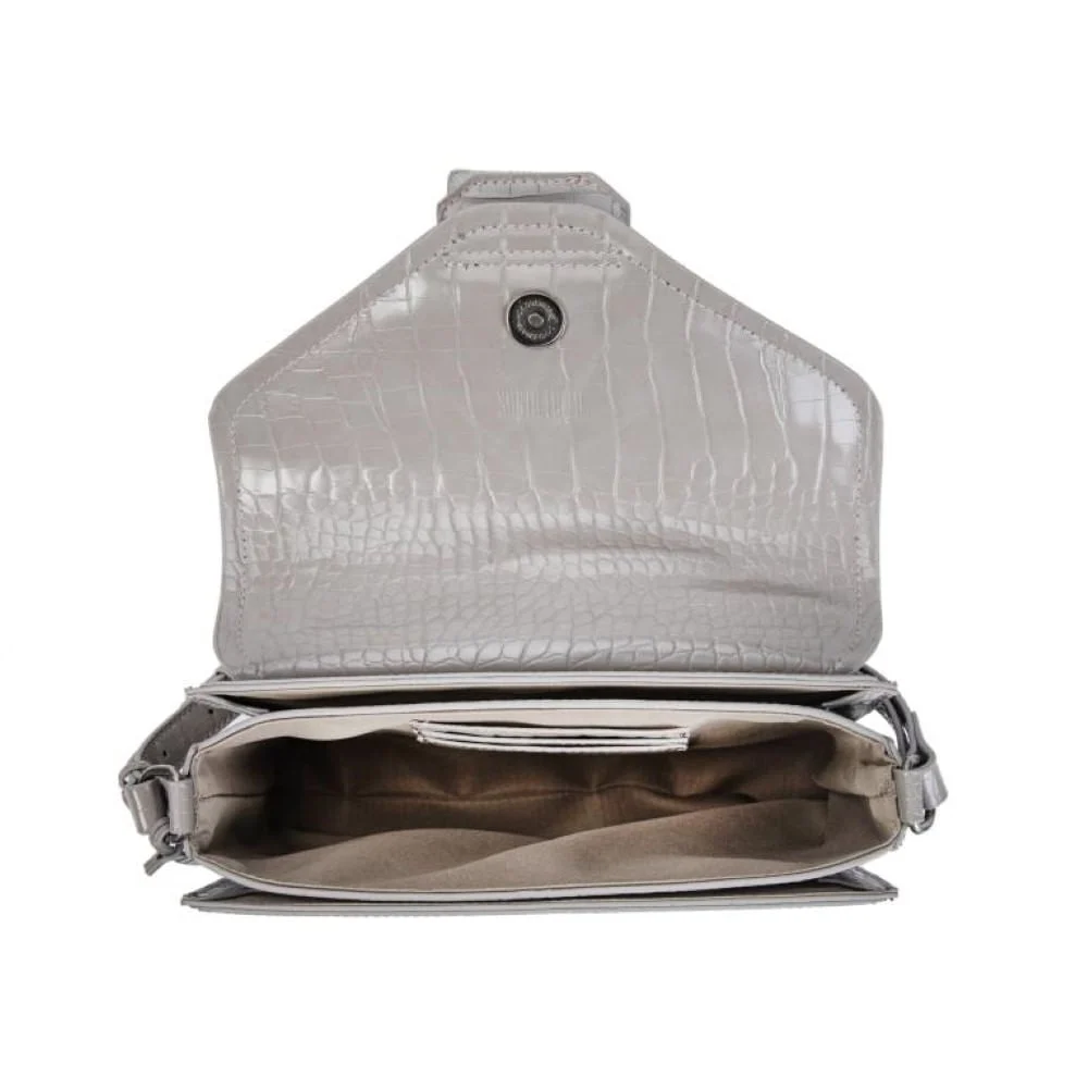 Bolsa Envelope Cinza Croco Transversal - vista 2 de 3