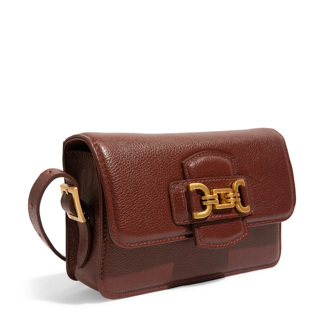 Bolsa Pequena Couro Floater Transversal Vermelho Bordô - vista 2 de 3