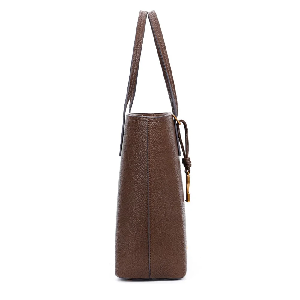 Bolsa Shopper Grande Marrom Alça De Ombro - vista 4 de 8
