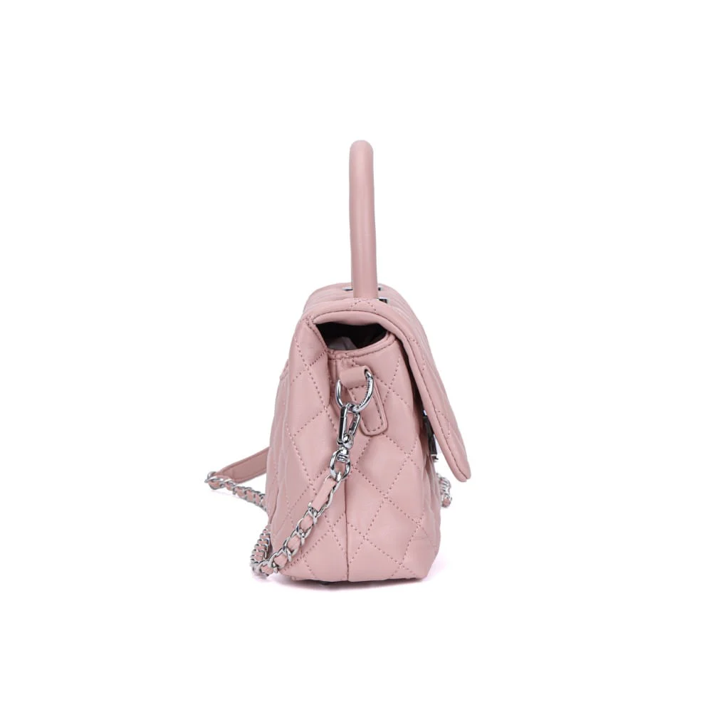 Bolsa Rose Matelassê Alça Corrente Transversal - vista 3 de 6