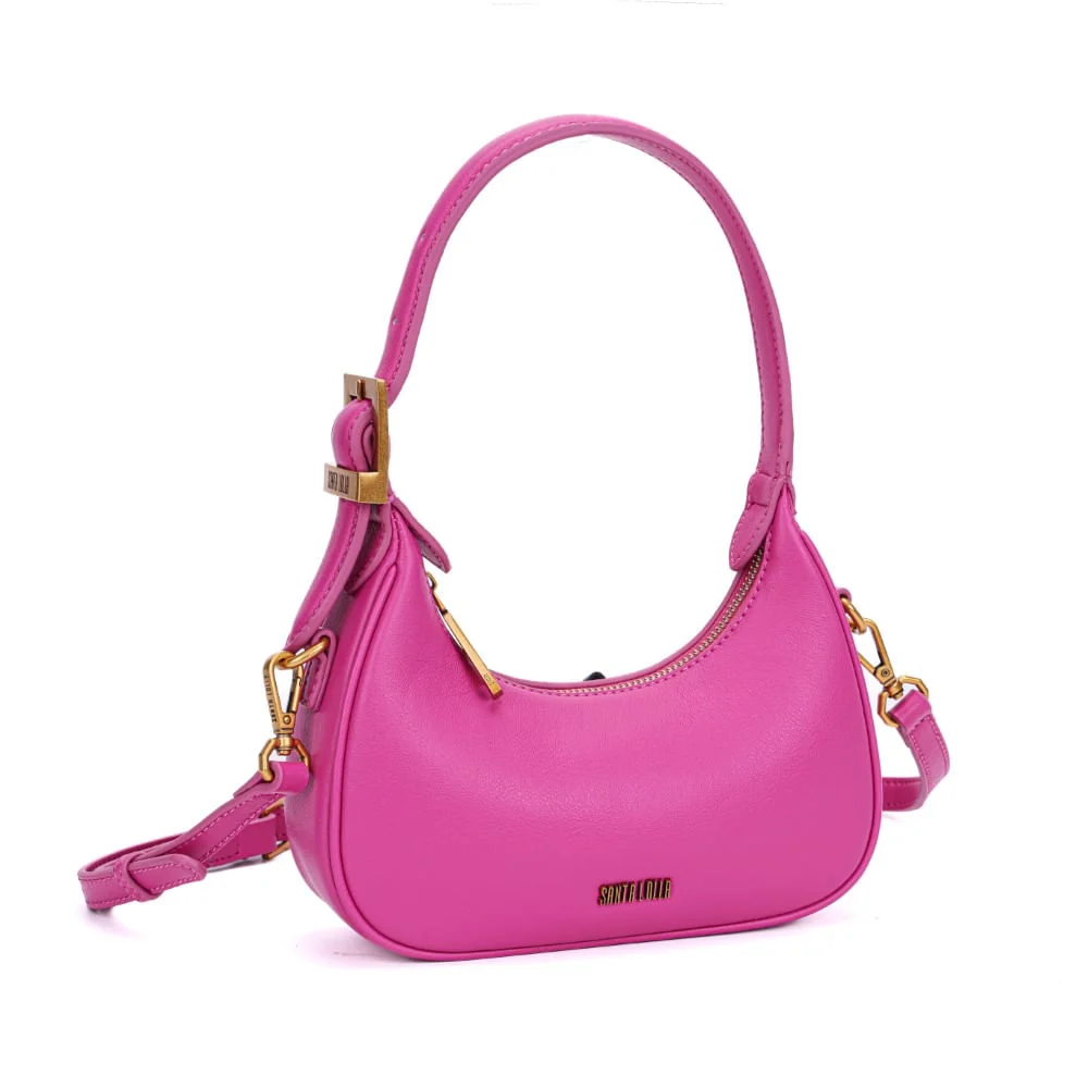 Bolsa Baguete Rosa Pink Meia Lua Alça Transversal - vista 2 de 7