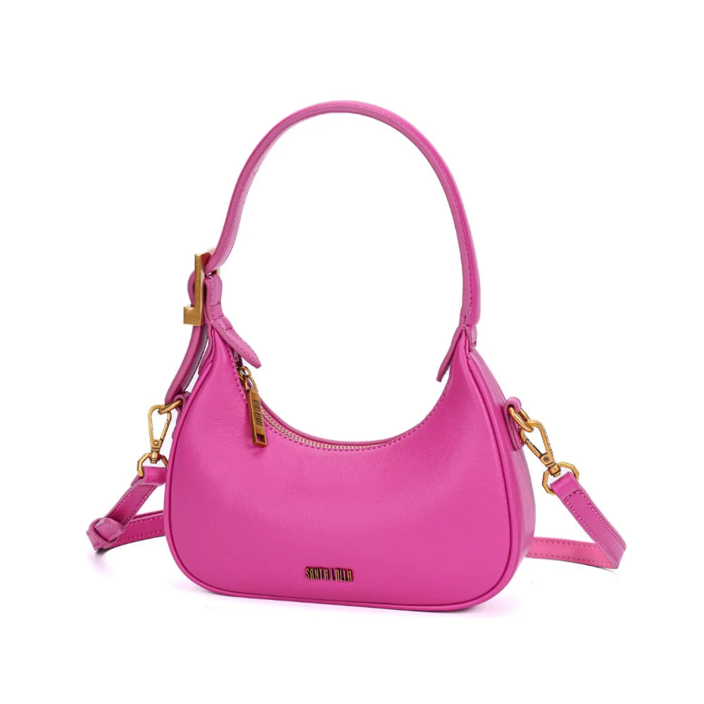 Bolsa Baguete Rosa Pink Meia Lua Alça Transversal - vista 3 de 7